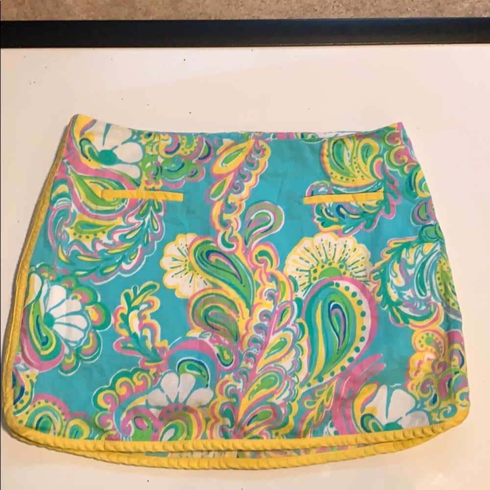 Lilly Pulitzer Mini Skirt Blue Floral Paisley 2